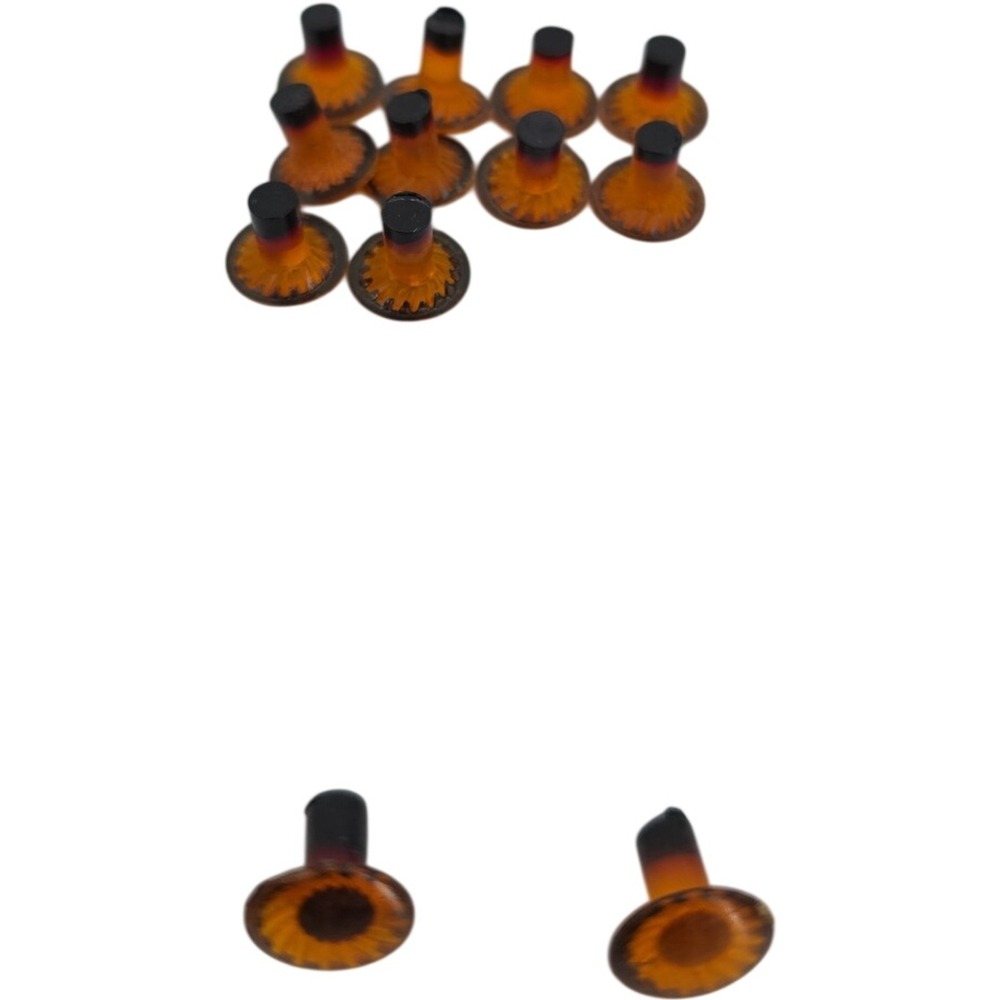 Plastic Eyes ¼" For Ceramics or Stuffed Animals (Orange And Black) Lot of 12